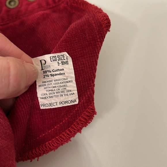 Cloth Diaper Baby corduroy pants by Project Pomona, 9-18 Month, Deep Red - Picture 4 of 5